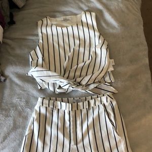 Lucy Paris Tie Front Striped Set